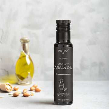 Priva Moroccan Culinary Argan Oil - For Cooking & Eating Extra Virgin, cold-pressed (3,38 fl Oz - 100 ml)